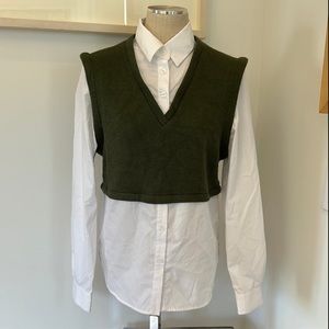 DREW Olive Green Sweater Vest